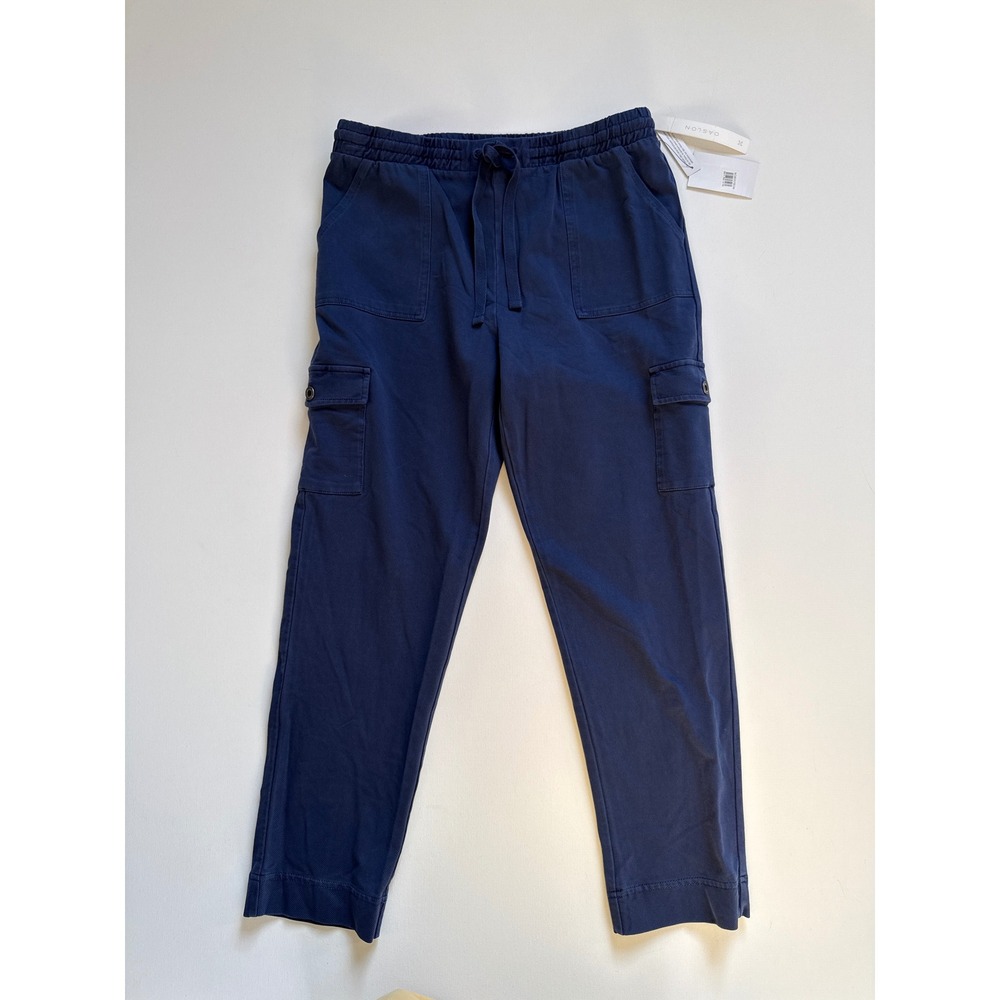 Caslon Women Navy Peacoat Cargo Pants Elastic Drawstring Waist CN468414MI Size S - Picture 2 of 10